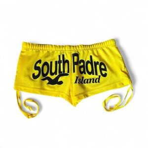 Medium South Padre Island Women's Yellow Athletic Shorts